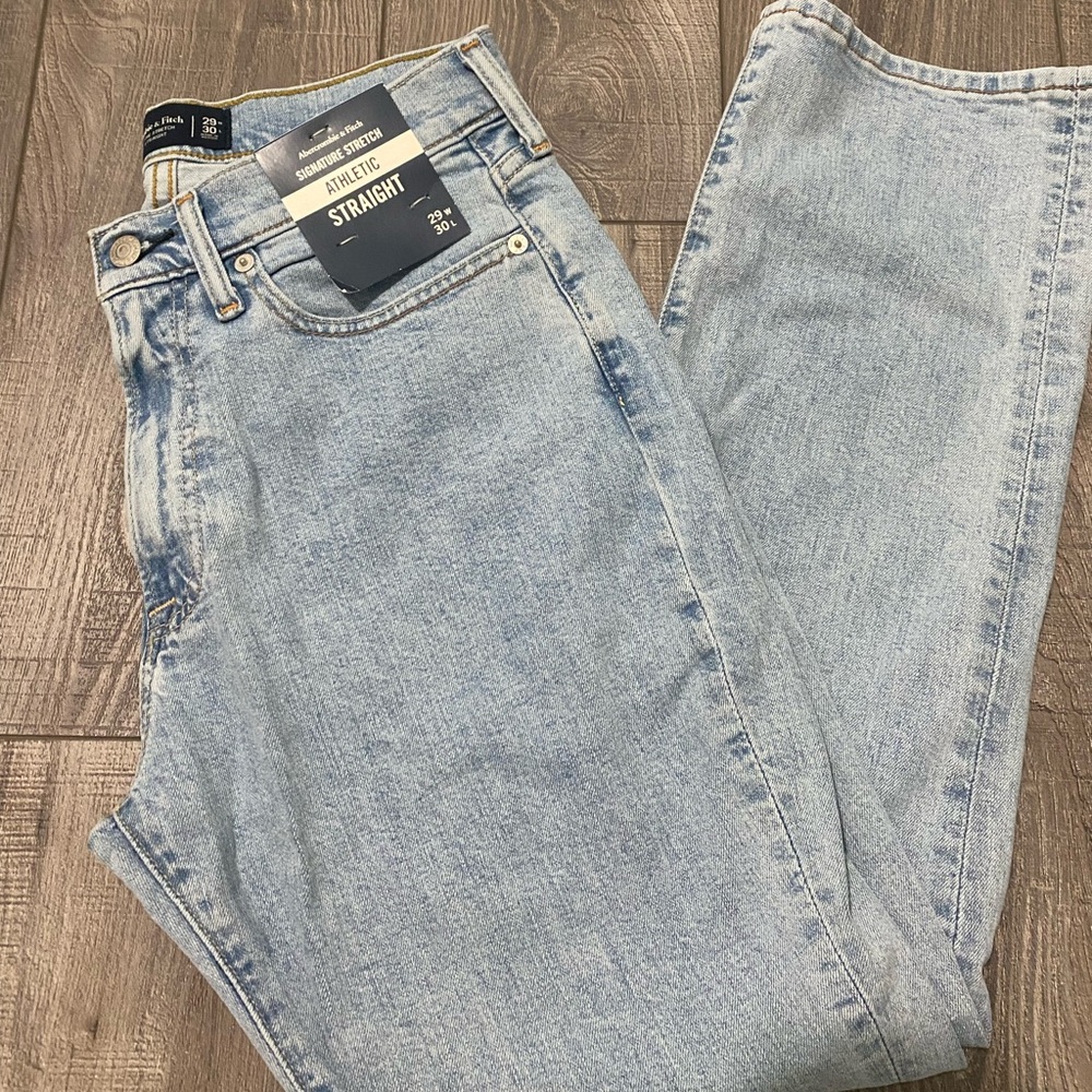 Abercrombie & Fitch Light Blue Athletic Straight Jeans